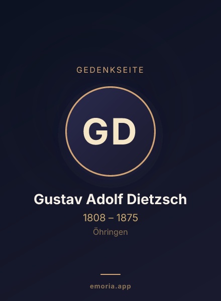 Gedenkportrait von Gustav Adolf Dietzsch