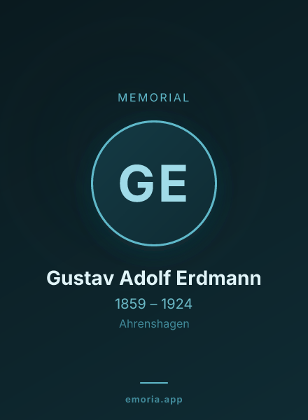 Memorial portrait of Gustav Adolf Erdmann