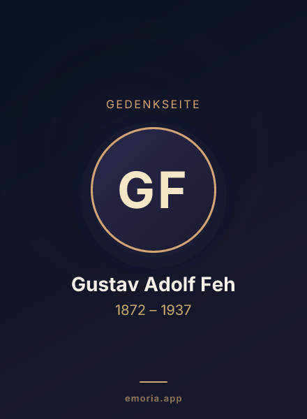 Gedenkportrait von Gustav Adolf Feh