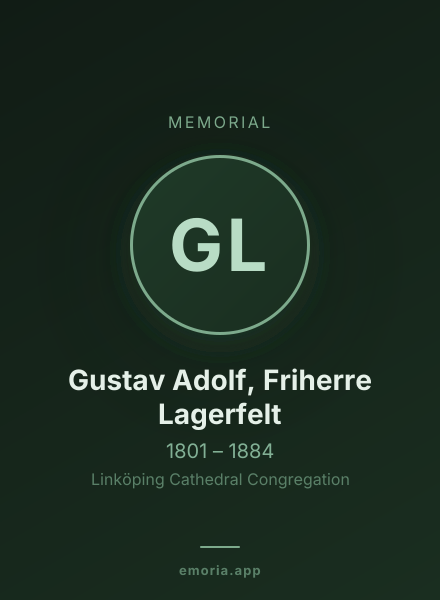 Memorial portrait of Gustav Adolf, Friherre Lagerfelt