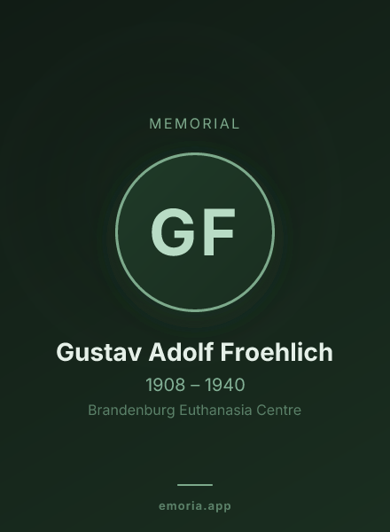 Memorial portrait of Gustav Adolf Froehlich
