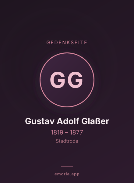 Gedenkportrait von Gustav Adolf Glaßer