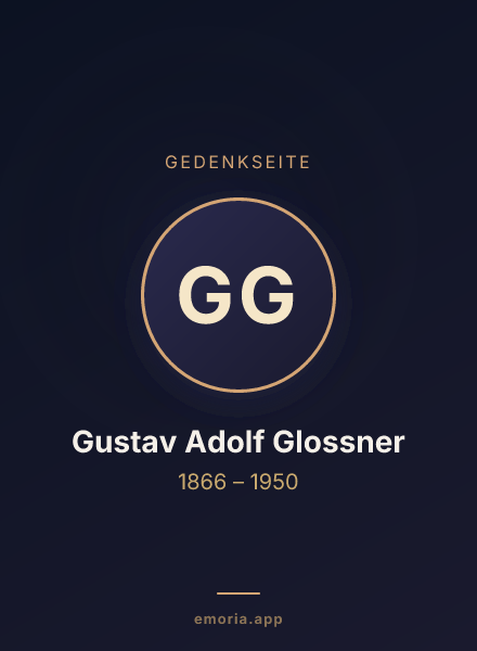 Gedenkportrait von Gustav Adolf Glossner