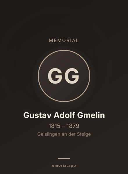 Memorial portrait of Gustav Adolf Gmelin