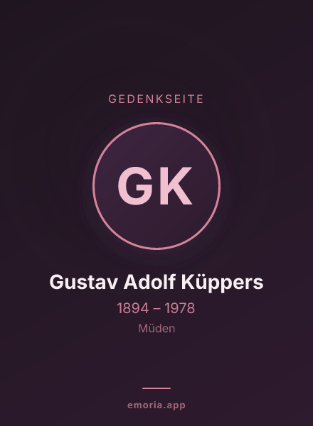 Gedenkportrait von Gustav Adolf Küppers