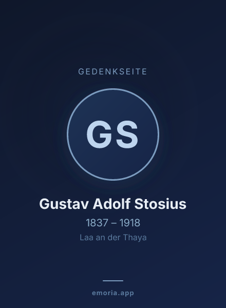 Gedenkportrait von Gustav Adolf Stosius