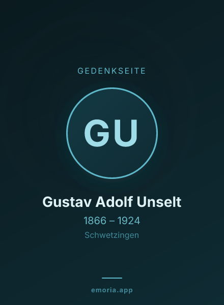 Gedenkportrait von Gustav Adolf Unselt
