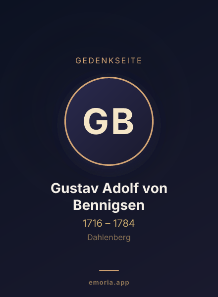 Gedenkportrait von Gustav Adolf von Bennigsen