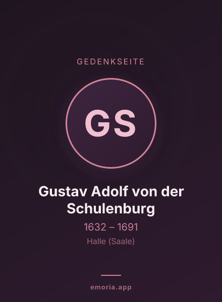 Gedenkportrait von Gustav Adolf von der Schulenburg