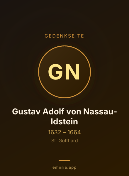Gedenkportrait von Gustav Adolf von Nassau-Idstein
