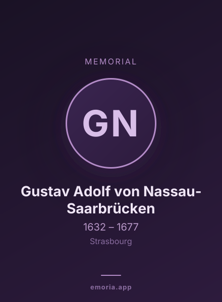 Memorial portrait of Gustav Adolf von Nassau-Saarbrücken