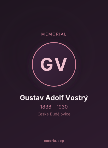 Memorial portrait of Gustav Adolf Vostrý