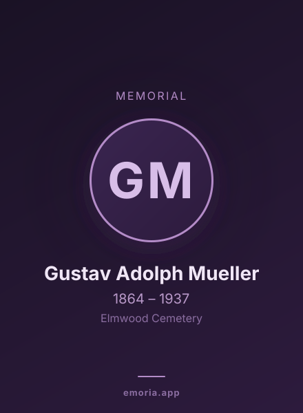 Memorial portrait of Gustav Adolph Mueller