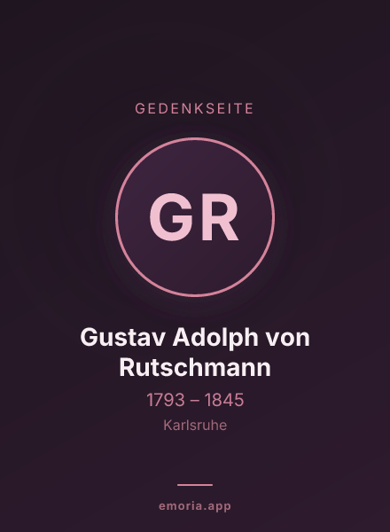 Gedenkportrait von Gustav Adolph von Rutschmann