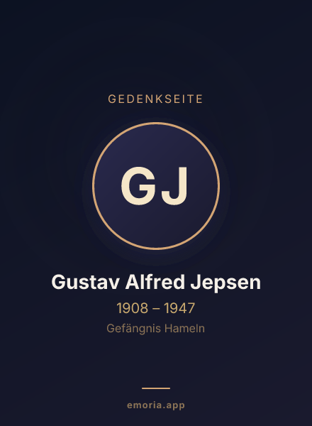 Gedenkportrait von Gustav Alfred Jepsen