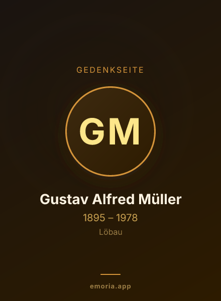 Gedenkportrait von Gustav Alfred Müller