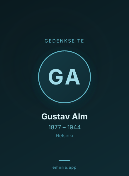 Gedenkportrait von Gustav Alm