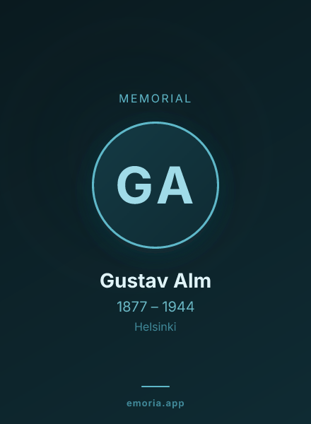 Memorial portrait of Gustav Alm