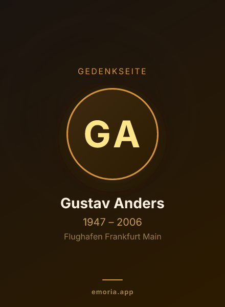 Gedenkportrait von Gustav Anders