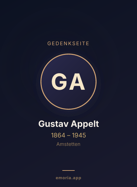 Gedenkportrait von Gustav Appelt