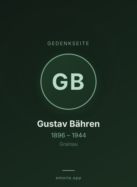 Gedenkportrait von Gustav Bähren