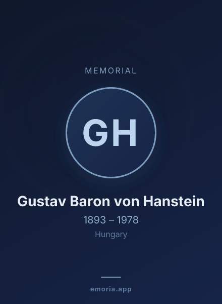 Memorial portrait of Gustav Baron von Hanstein