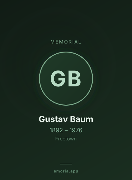 Memorial portrait of Gustav Baum