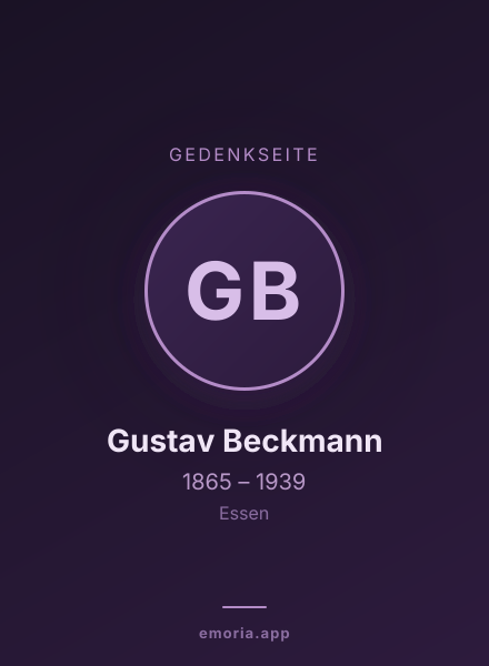 Gedenkportrait von Gustav Beckmann