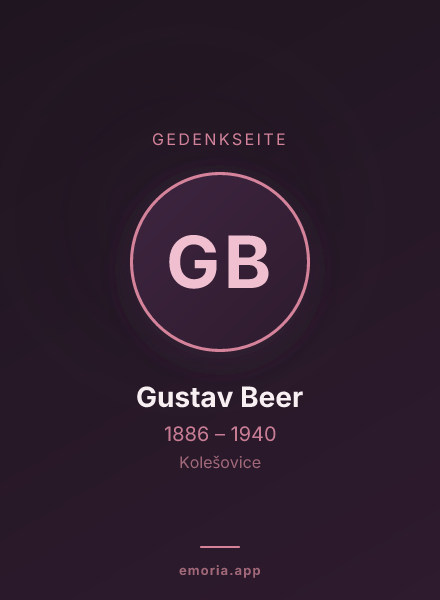 Gedenkportrait von Gustav Beer