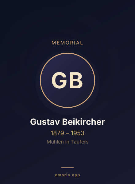 Memorial portrait of Gustav Beikircher
