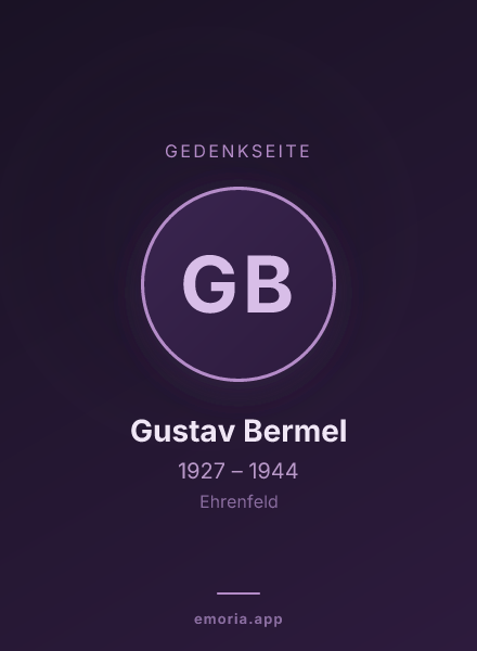 Gedenkportrait von Gustav Bermel