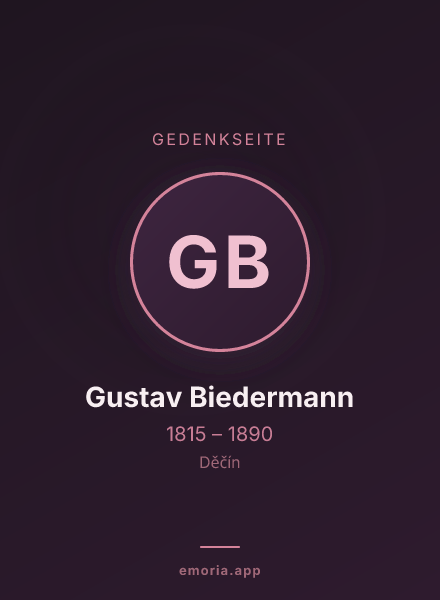 Gedenkportrait von Gustav Biedermann