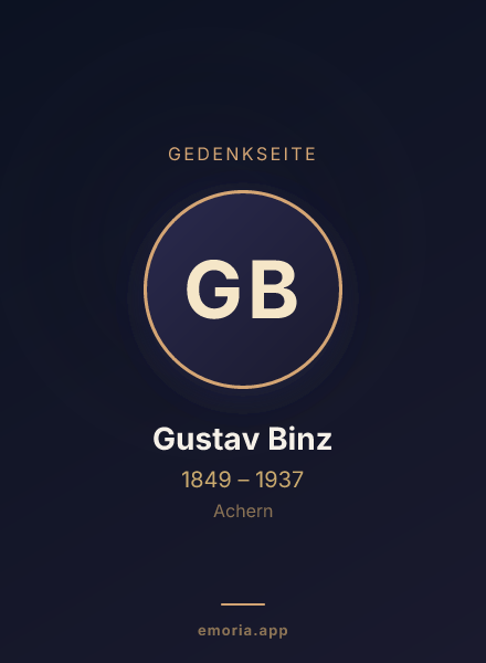 Gedenkportrait von Gustav Binz