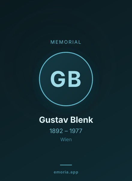 Memorial portrait of Gustav Blenk