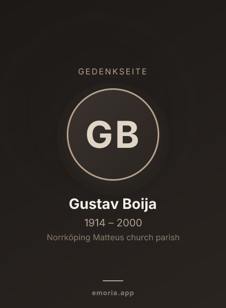 Gedenkportrait von Gustav Boija