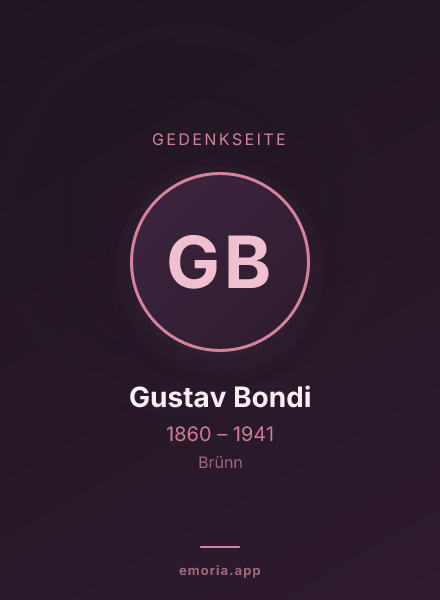 Gedenkportrait von Gustav Bondi