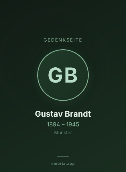 Gedenkportrait von Gustav Brandt