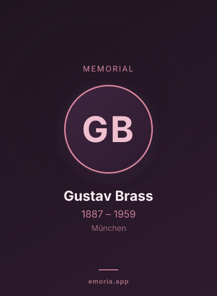 Memorial portrait of Gustav Brass