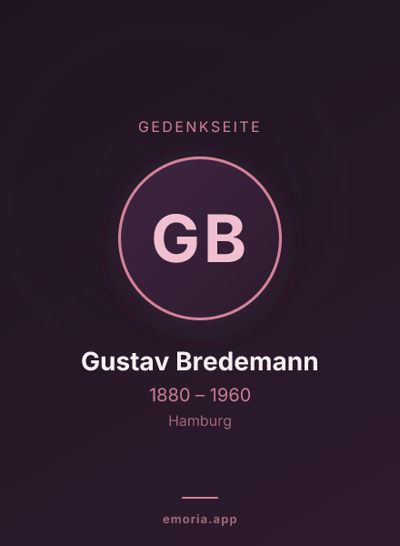 Gedenkportrait von Gustav Bredemann