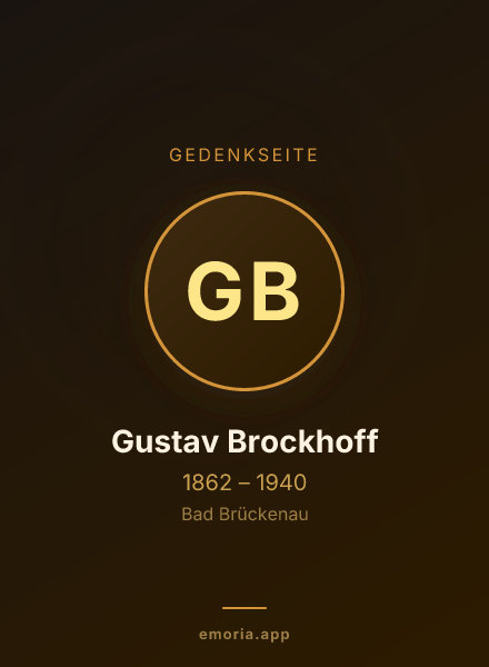 Gedenkportrait von Gustav Brockhoff