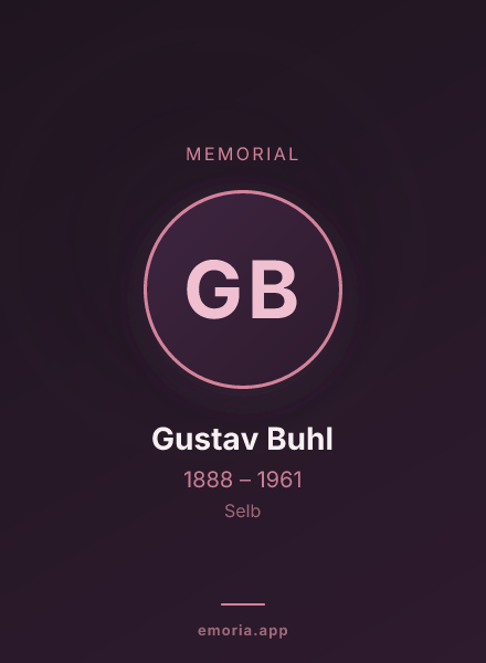 Memorial portrait of Gustav Buhl