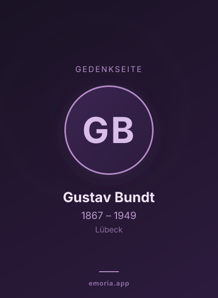Gedenkportrait von Gustav Bundt