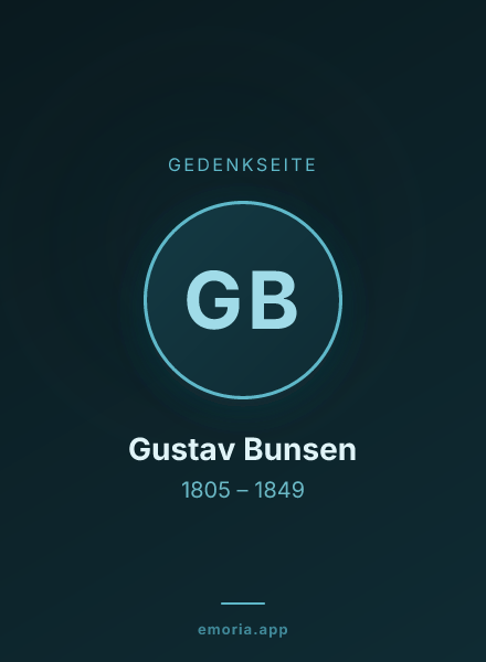Gedenkportrait von Gustav Bunsen