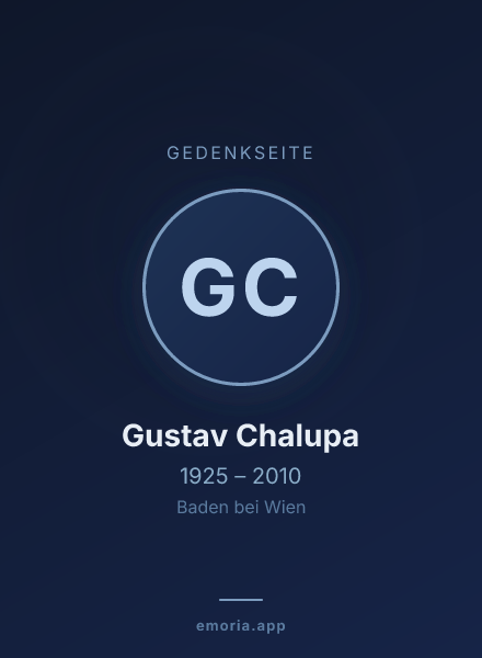 Gedenkportrait von Gustav Chalupa