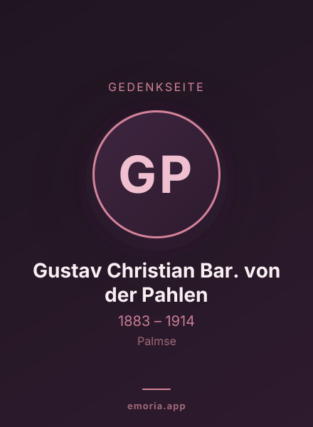 Gedenkportrait von Gustav Christian Bar. von der Pahlen