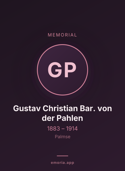 Memorial portrait of Gustav Christian Bar. von der Pahlen