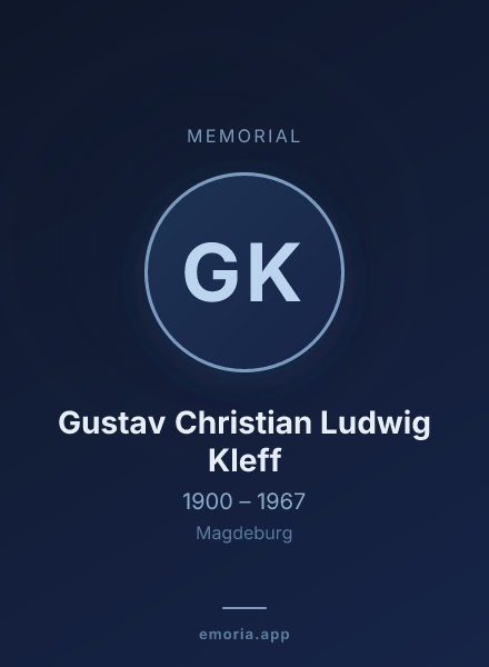 Memorial portrait of Gustav Christian Ludwig Kleff