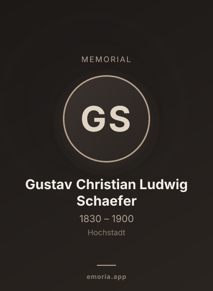 Memorial portrait of Gustav Christian Ludwig Schaefer