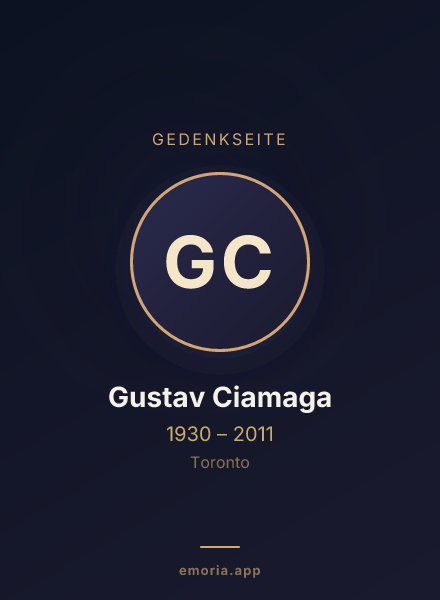 Gedenkportrait von Gustav Ciamaga