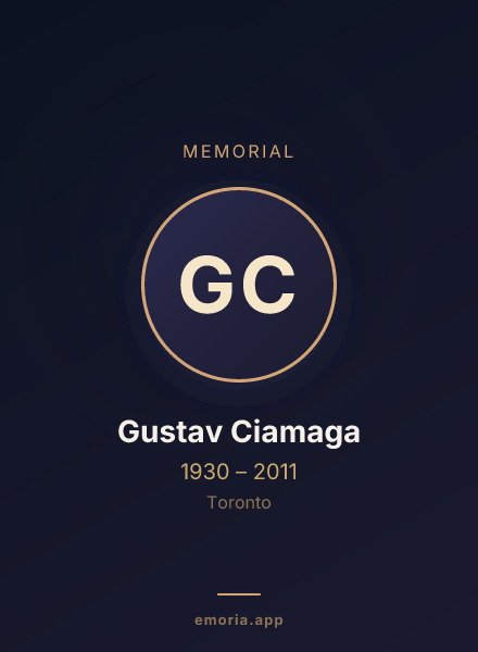 Memorial portrait of Gustav Ciamaga